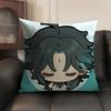 Xiao Cute Genshin Impact Cushion Cover Natural Linen Organic Fabric Double-Sided Printing Sofa Home Decor Gift Pillow Case
