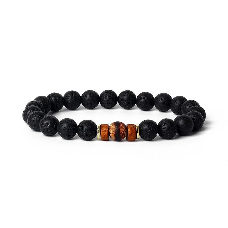 Lava Onyx Dzi Tibetan Buddha Bracelets Men Volcanic Stone Chakra Beads Diffuser Bracelet Women Vintage Meditation Amulet Jewelry