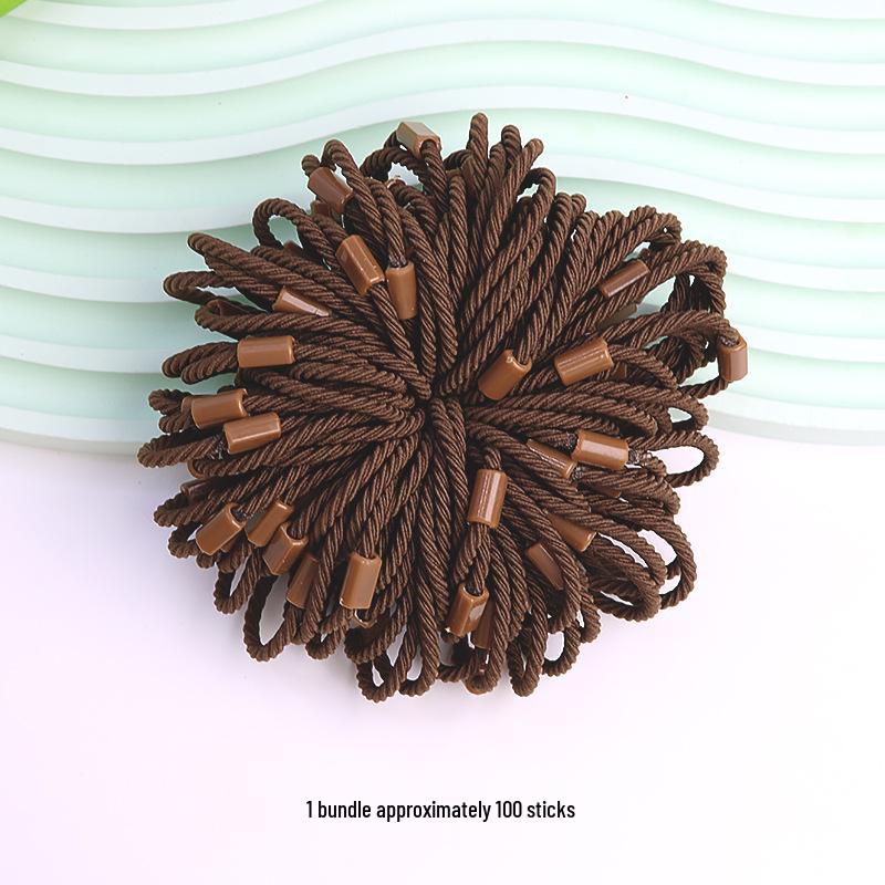 Korean Style Cable Knit Children's Hair Ties - Elastic, Hair-Friendly Candy Color Square Buckle Accessories.