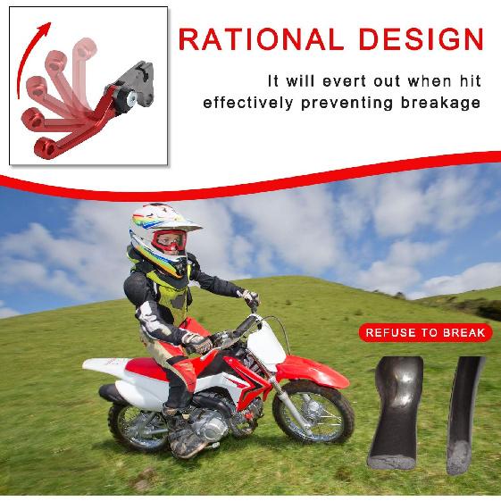 Dirt Bike Brake Lever Pivot Levers Adjustable CNC For CRF 110 CRF110F 2013-2024 CRF70F 2004-2012 XR70R 2000-2003 Dirt Pit Bike Red