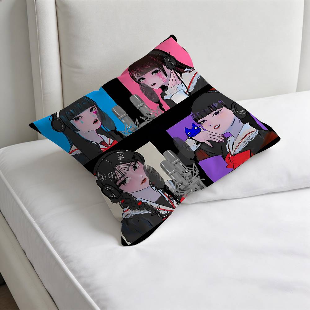 Cute PPhantom SSiita Decorative Square Pillow Cover Soft Comfortable Pillow Case Sofa Bed Home Decoration