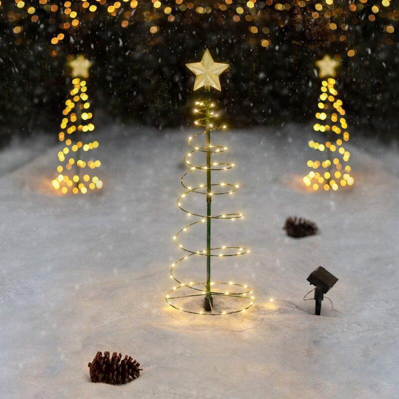 Decorazione Albero di Natale a LED Solare Impermeabile da Esterno Luci a Stringa ad Energia Solare Ornamento Capodanno 2023 Decorazione Giardino
