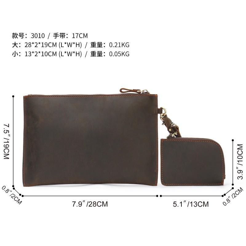 Real Leather Handbag Men Business Leisure Retro European American Phone Bag Large Capacity Wallet Men s Trend 28X19X2