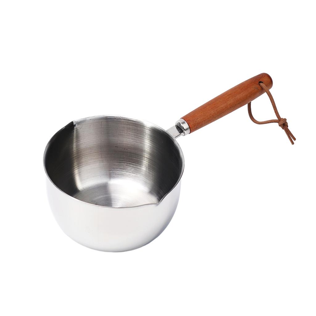 Milk Pot Stainless Steel Oil Pan 150ML-500ML Sauce Small Pot Cooking Butter Melting Pot Versatile Flat Bottomed Oil Pan