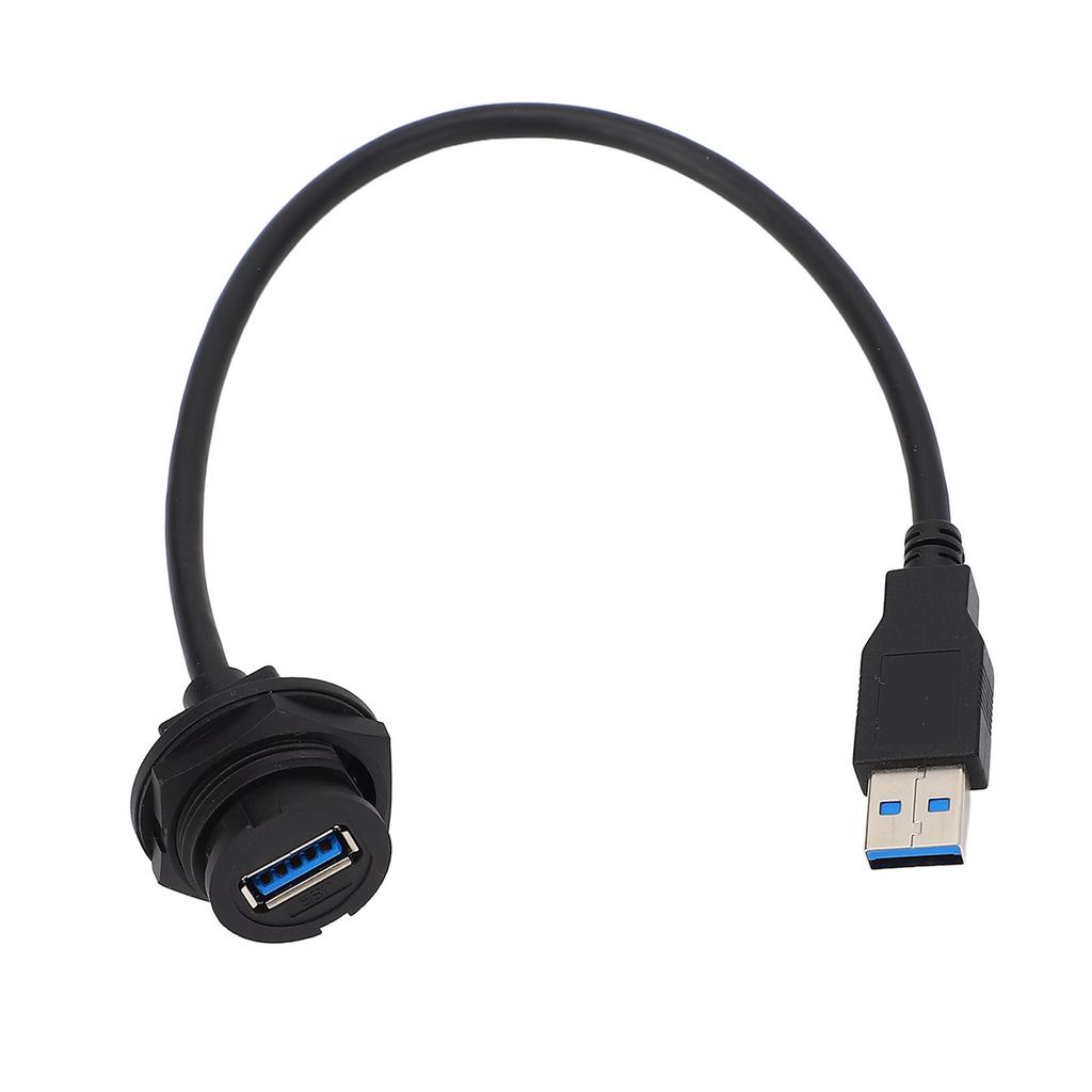 USB3.0 Panel Socket Waterproof Data Connector with Extension Cable Male Female Straight Head 0.3mete