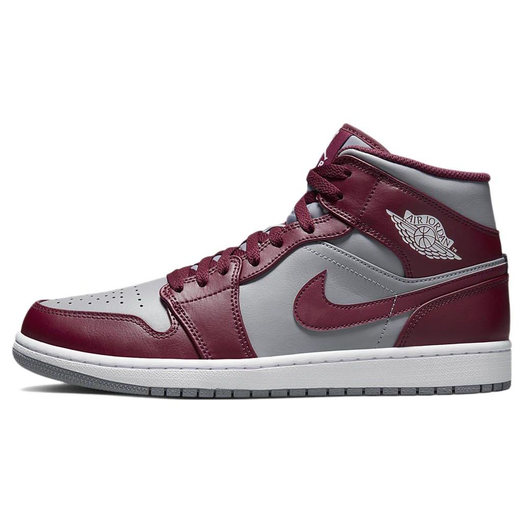 

Чоловічі кросівки Air Jordan 1 Mid Cherrywood Red Cement-Grey White DQ8426-615 44.5