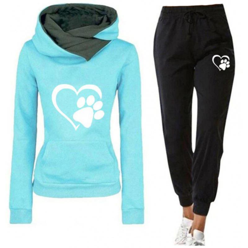 

2023 Unisex Printed Sweatshirt and Hoodie Tracksuit for Autumn/Winter M белый/синий