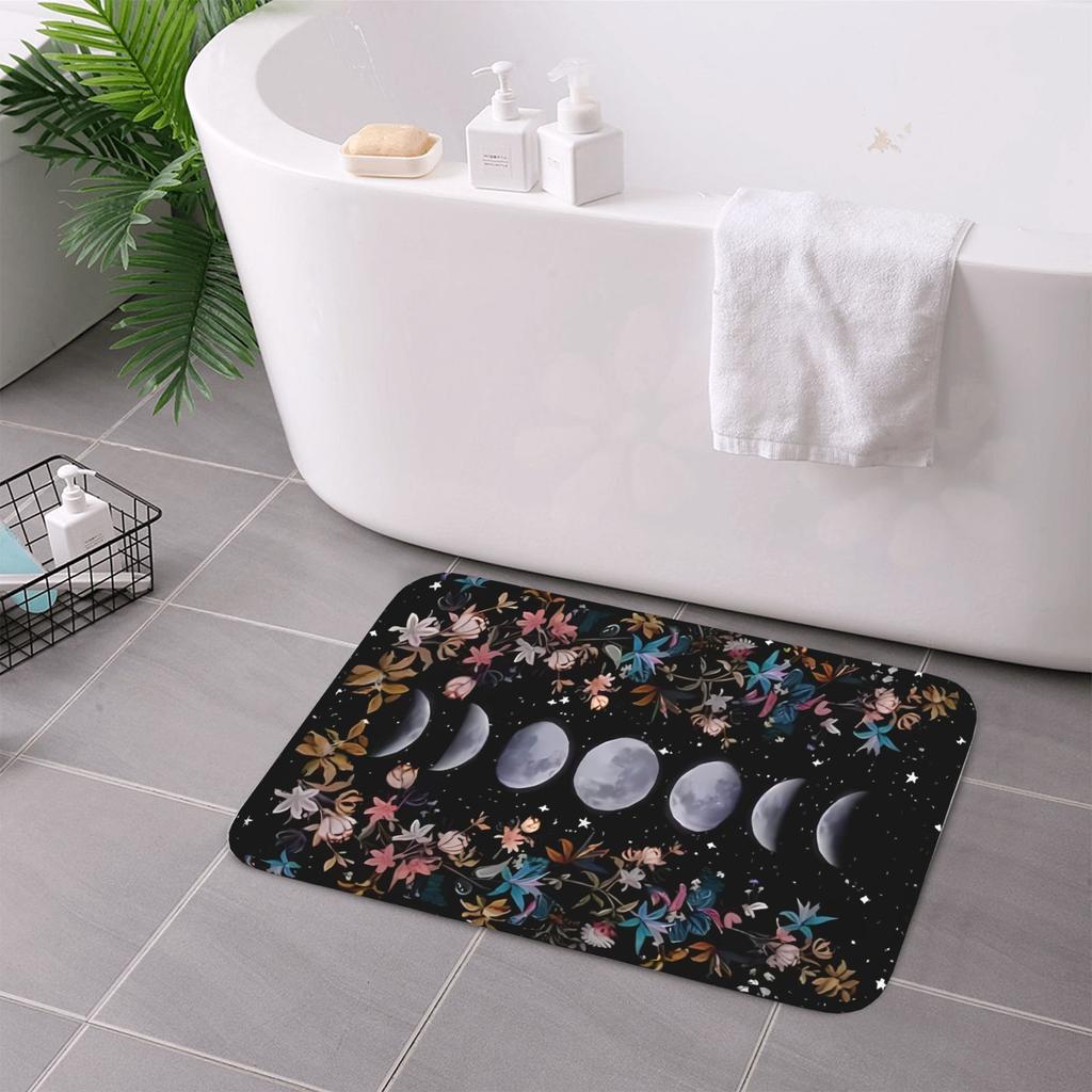 1PC Moon Pattern Kitchen Rug Non-Slip Door Mat Pop Design Bathroom Rug Bath Mat Carpet for Home Sink Laundry Decoreeree