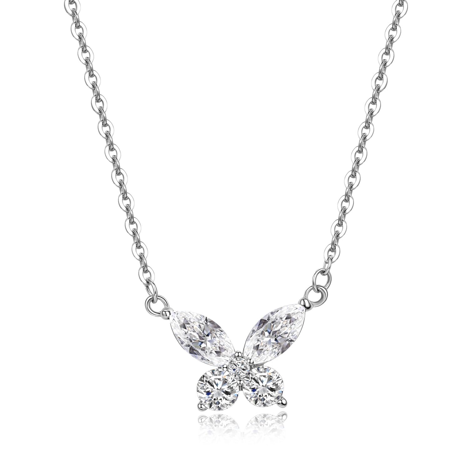 

Ожерелье для Серебро Популярный подарок для Бабочка [iArkPower] Женщины, Платиновое покрытие, 925, Гипоаллергенный, Подвеска, Цирконий, Аксессуар, Праздник,