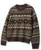 TRILLION Vintage Fair Isle Jacquard Crewneck Knit_Brown