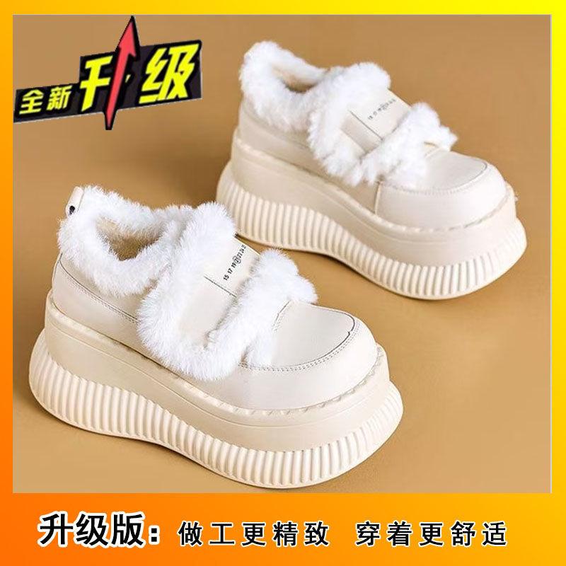 

Маленькая 2024 новая верхняя одежда зимняя пушистая обувь на высокой толстой подошве с утолщенной подошвой женские хлопковые ботинки прилив 40