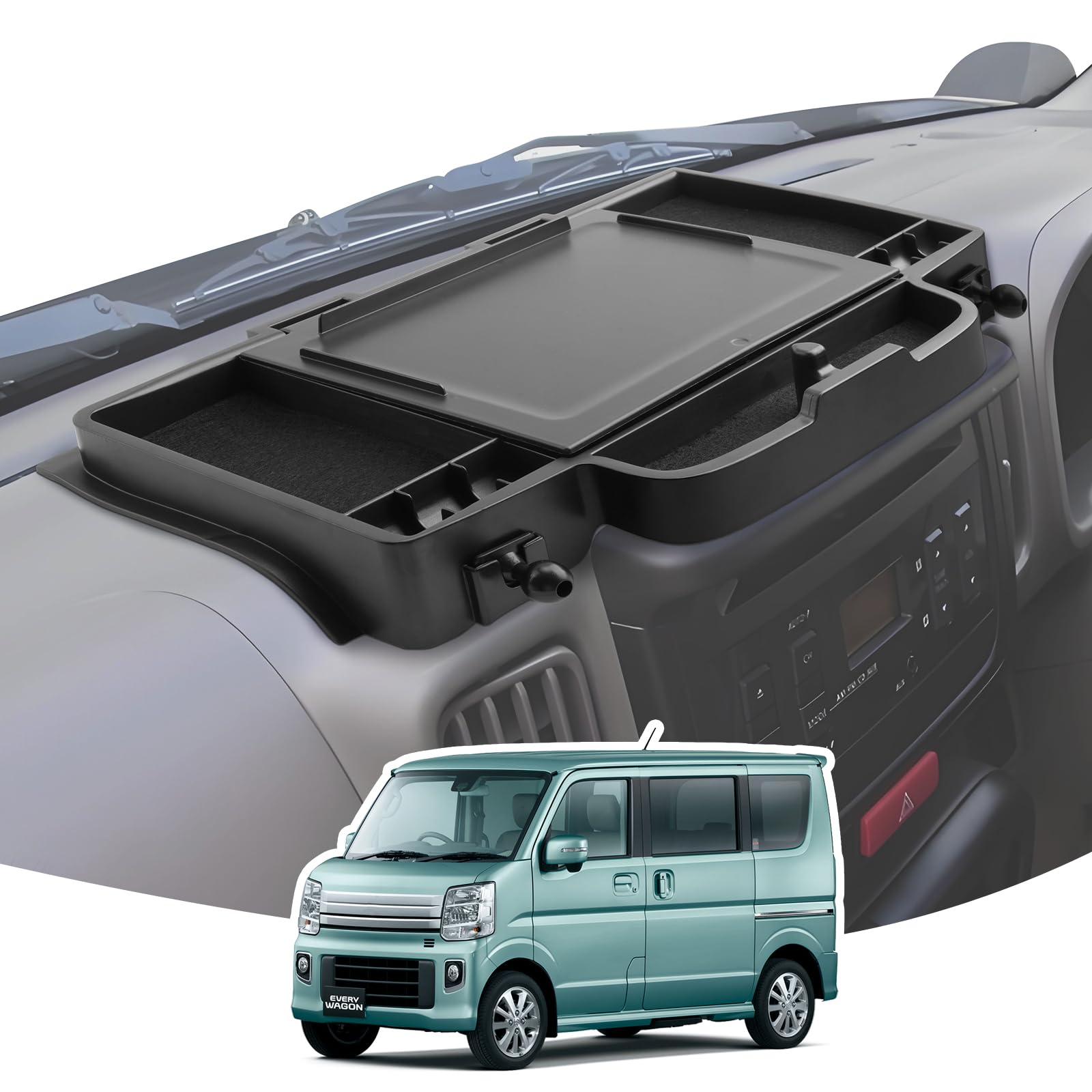 

LANGBEAN Консольный лоток для Suzuki Every Wagon Хранение навигации Легкий АБС Без мелких предметов Интерьерные кастомные детали (da17w), Коробка, Установка, Материал,