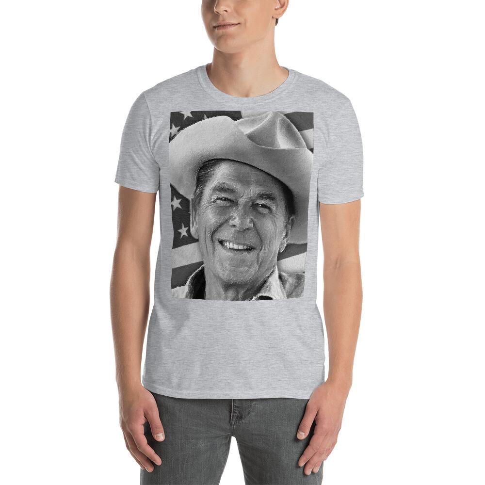 Ronald President Reagan Happy American Pop Art Painting BW TShirt Unisex T-Shirt XXL