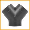 75mm Car Heater Warm 3 Way Air Ducting Pipe Y Shape Outlet Connector Black Plastic Replacement
