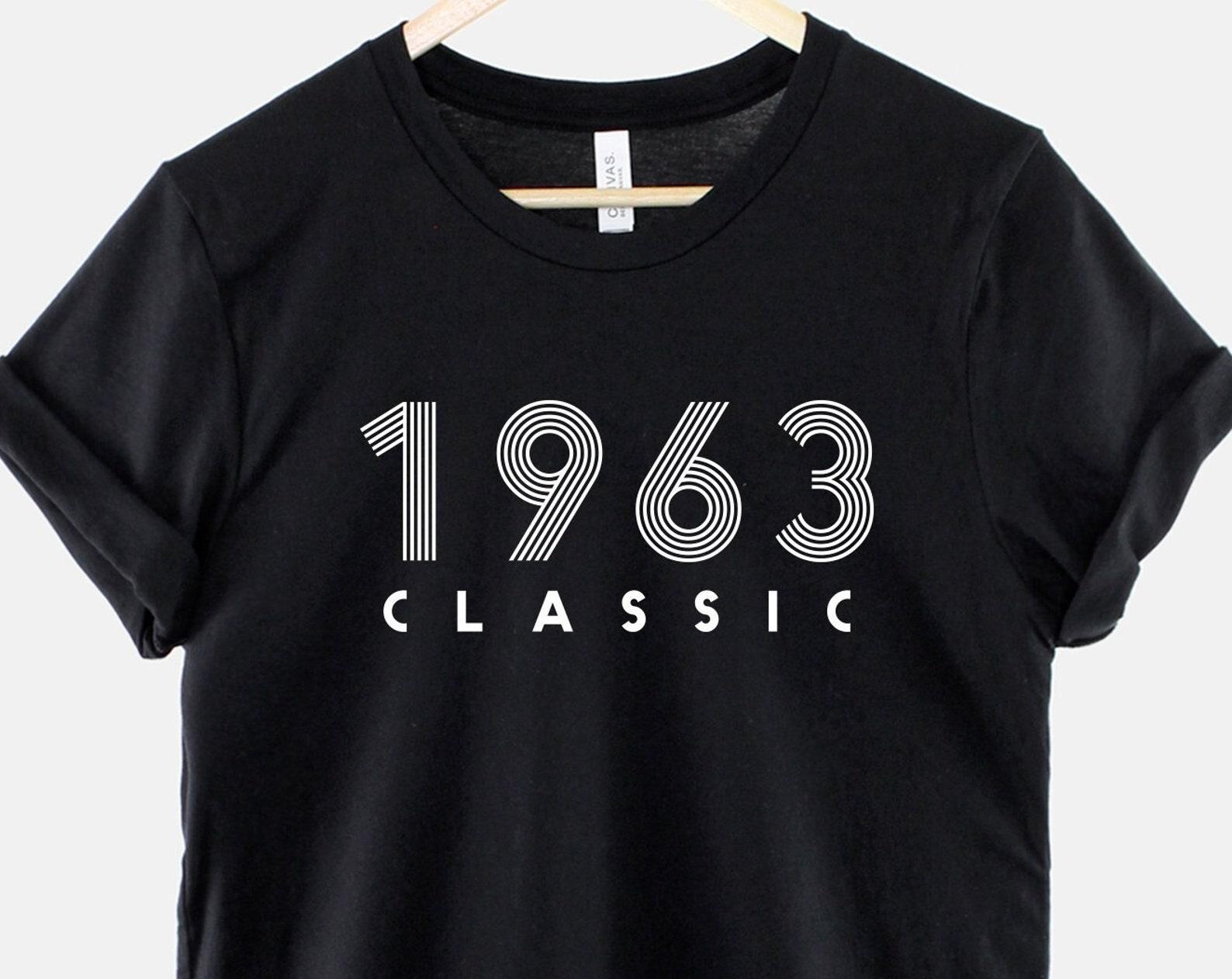 1963 Classic Birthday Shirt, Custom Year Retro Vintage Graphic Tee Gift M