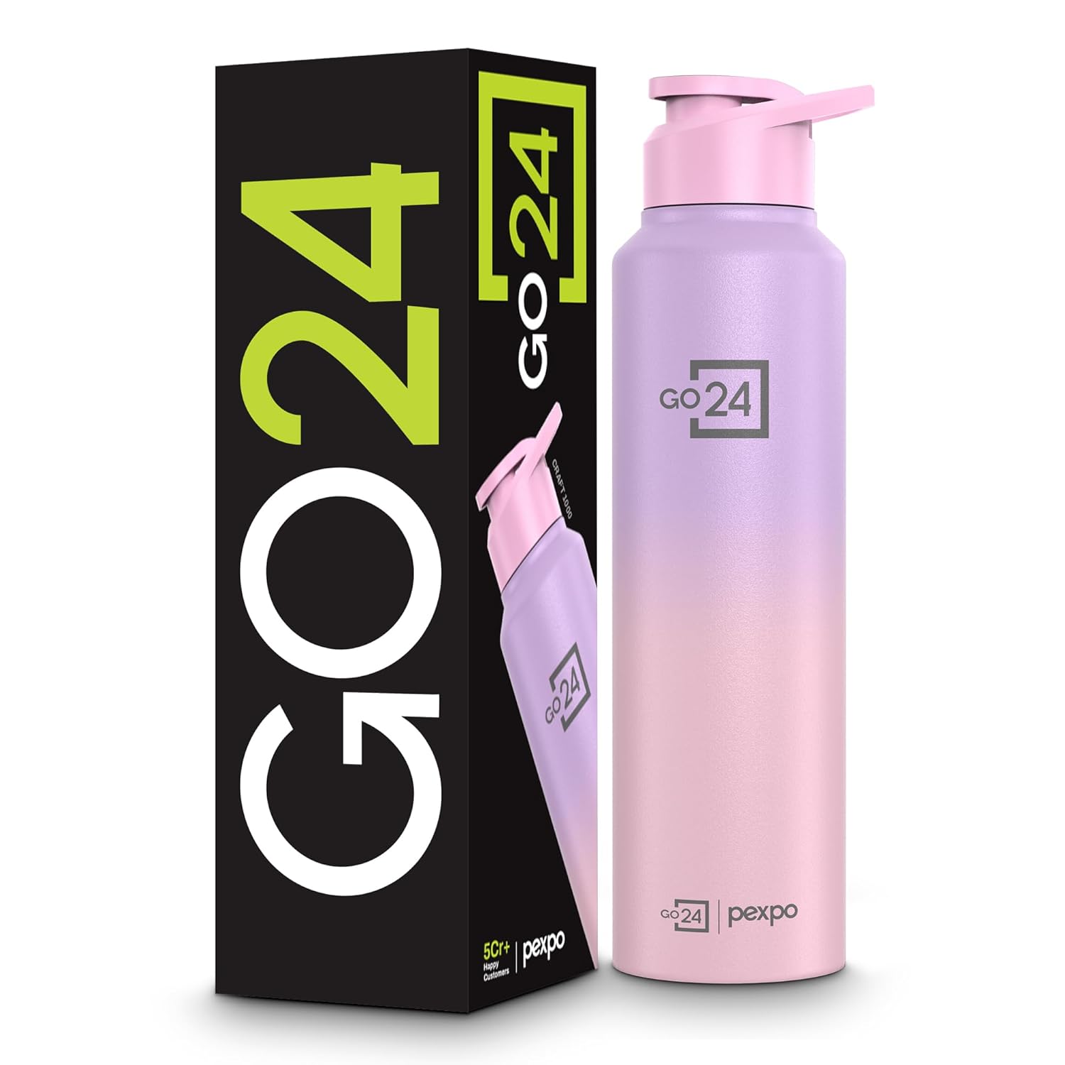 

Water Bottle 1 ltr Go24 Stainless Steel Sports/Fridge Bottle with Sipper Cap | Single Wall | For Home, Office, Gym, Travelling 950 ml