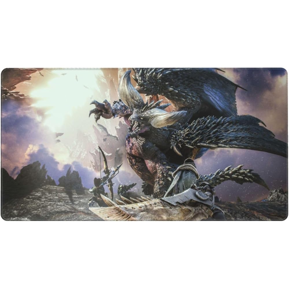 Monster Hunter Large Mouse Pad, Anime Desk Mat, Gaming Mouse Pad, Non-slip, Waterproof, Office De...