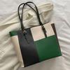 Color Block Tote Bag Large Capacity Handbag Stylish Commuter Shoulder Bag Tote Purse for Women Work Daily Life Parties Dating