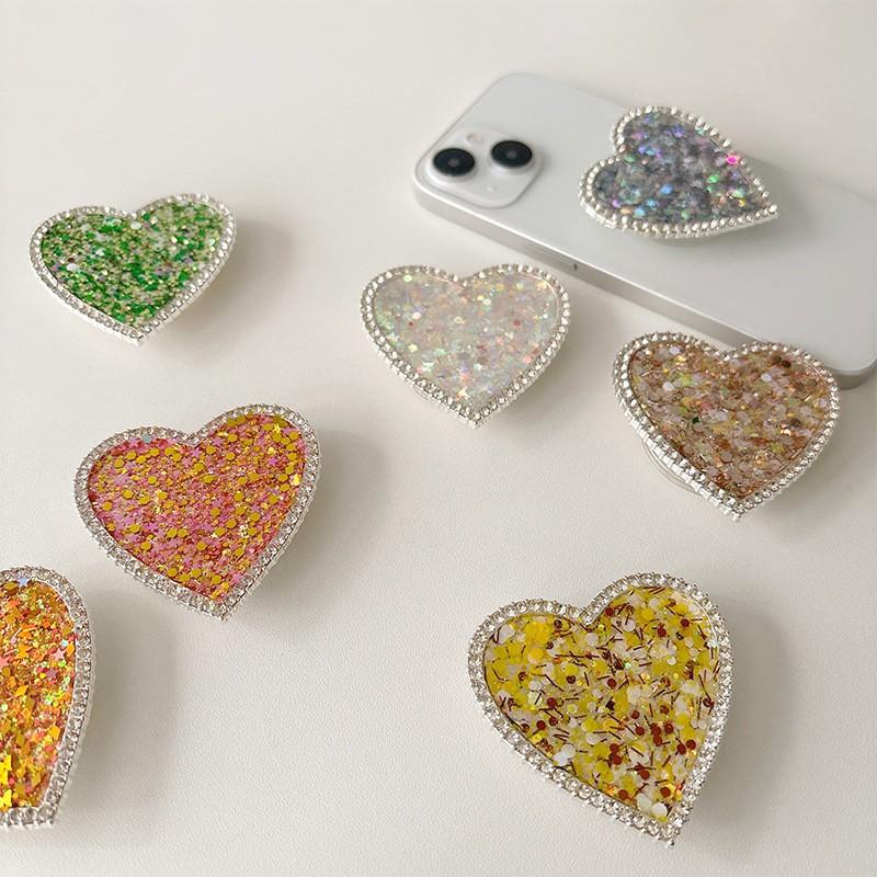 Sequin Dropper Metal Phone Airbag Holder Ins Style Korean Women's Adhesive Desktop Watching Binge Support Bracket
