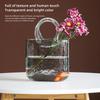 Glassvase Gjennomsiktig håndkurv Stue Blomsteroppsats Kreativ veske Fish Tank