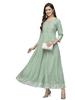 Stylum Women' Printed & Embroidered Rayon Anarkali Kurta (Pistadion40_Pista, )