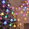 LED Crystal Ball String Lights Battery Powered Fairy Lamps Waterproof 8 Modes for Outdoor Christmas Garden Patio Tree Decoration