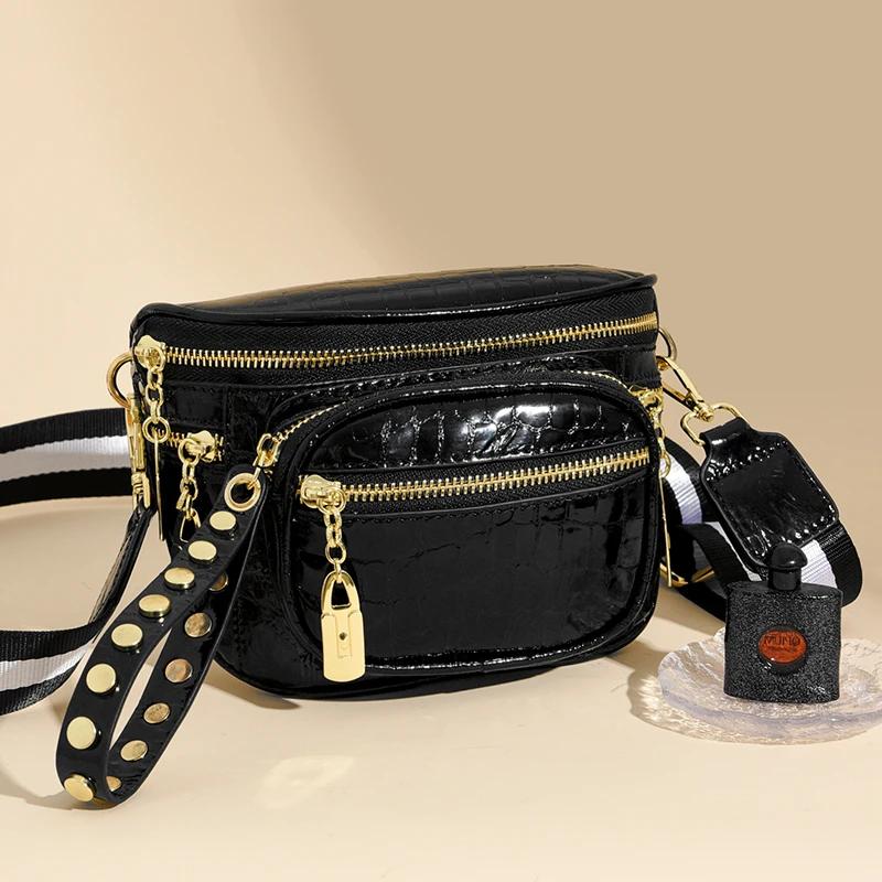 Antif Theft Waist Bag PU Leather Fanny Pack Designer Handbag Multi-Function Crossbody Chest Bag Large Capacity Belt Bag