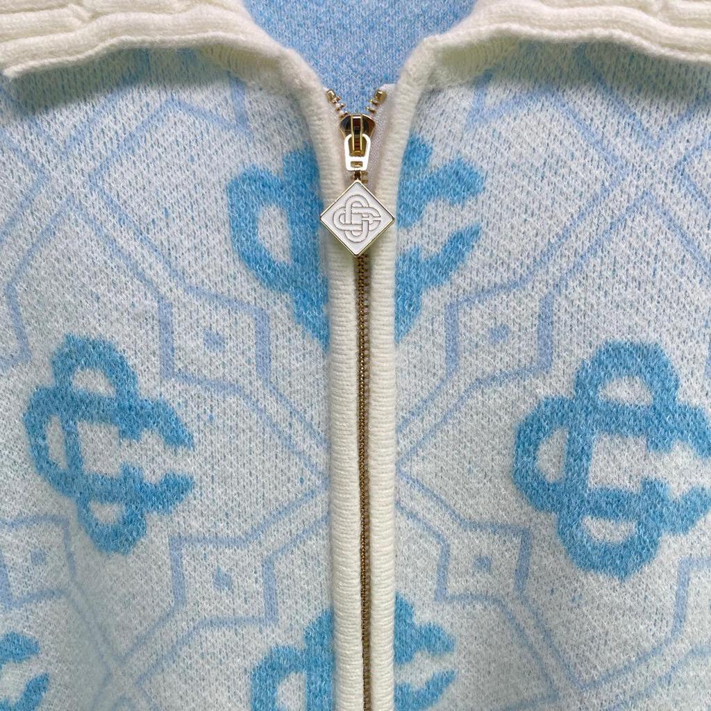 Casa Unisex Modischer Reißverschluss-Cardigan - Langärmeliger Wollmischungs-Pullover