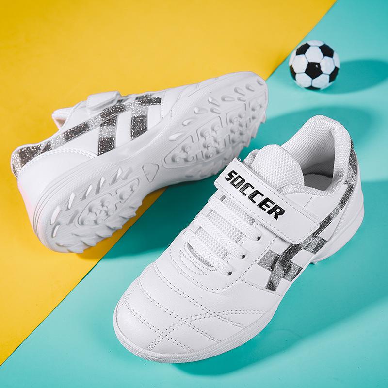 New Football Shoes Men and Women Children Velcro TF Broken Nails Young Students Grass Flat Training Shoes