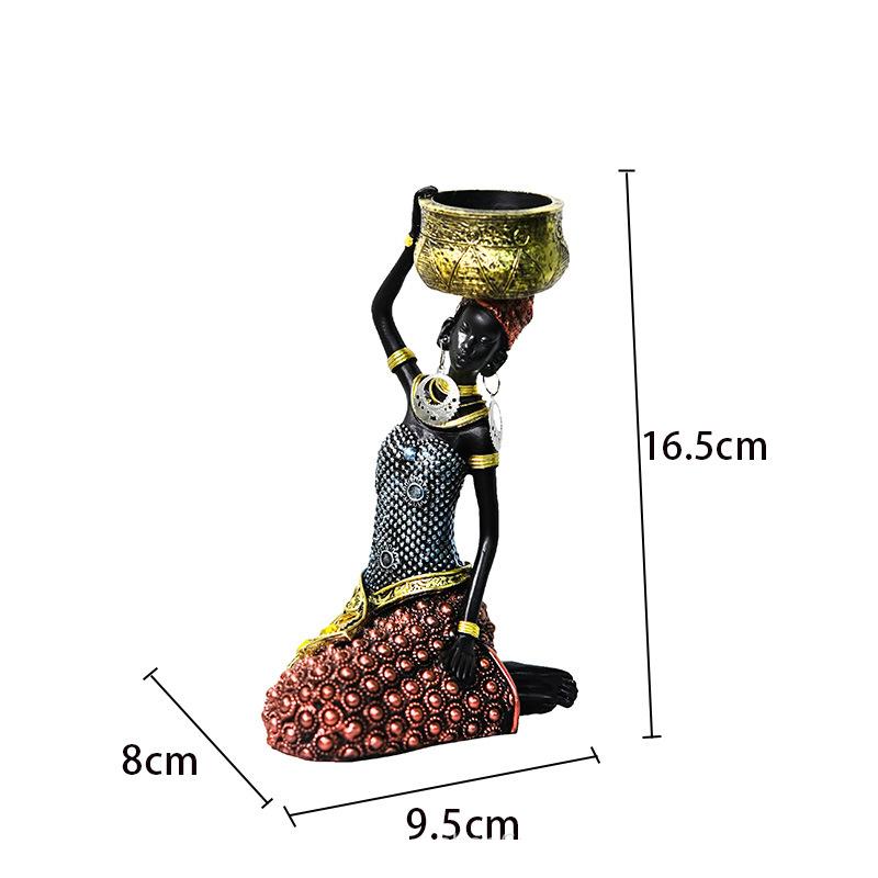 

Creative African Women s Statues Ornament, Resin Crafts, Home Office Wine Cabinet Study Living Room Decoration Candlesticks, 1Pc