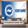 Custom Name Text Tapestry Brighton & Hove Albion Football Personalized Polyester Wall Tapestry For Bedroom And Room