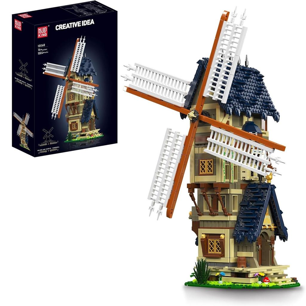 MOULD KING 10060 Medieval Building Block The MOC-138190 Windmill Model European Century Brick Toys Assembly Kids Christmas Gift