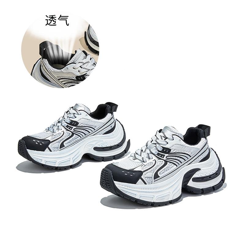 Suction Film Sole Dad Shoes Women's Autumn New Thick-soled Heightening Sports Shoes Women's Casual Versatile Running Women's Shoes
