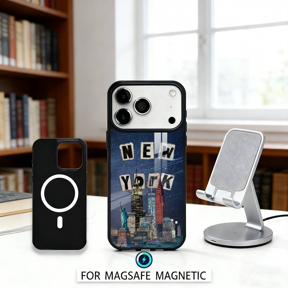 C-City New York Phone Case For iPhone 17,16,15,14,13,12,Pro,Max For Magsafe Magnetic Wireless Charging