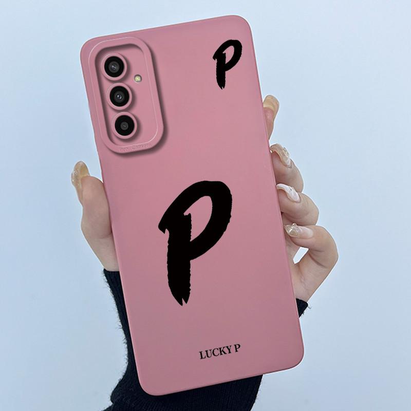 For Samsung Galaxy M13 4G M23 F23 Buddy 2 5G Cover Case Initial Letter Silicone Soft Phone Bumper for Samsung SM-M135F Casing