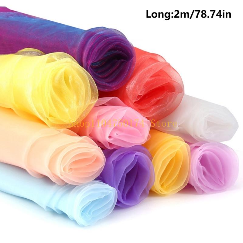 2 Meter Colorful Sheer Fabric Set 10 Mixed Hues Decorative Cloth Party Backdrops Handmade Art Projects Top Sale