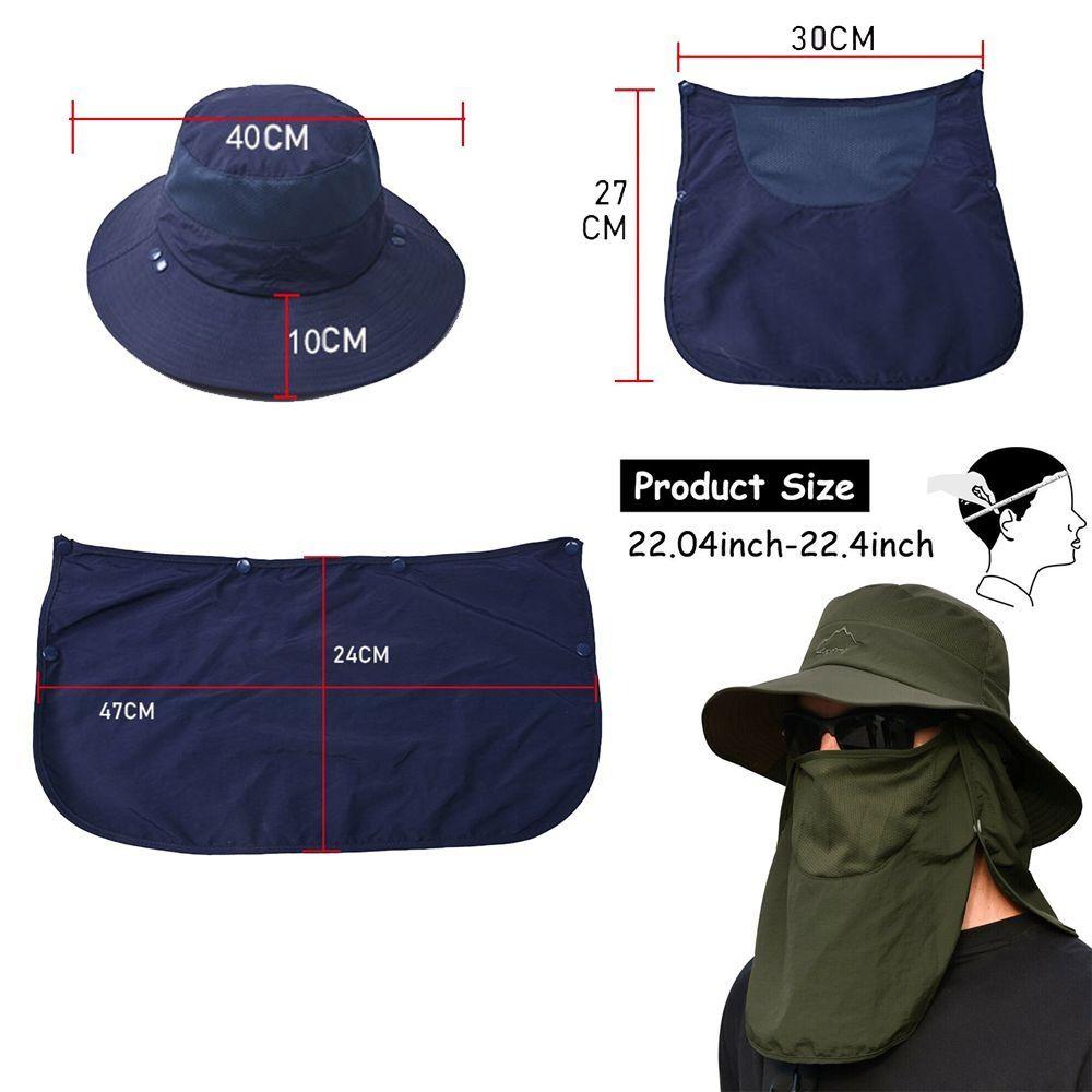 Oversized Brim Fishing Cap WithShawl Face Mask Hat High Quality Cycling Cap  Neck Face Protection