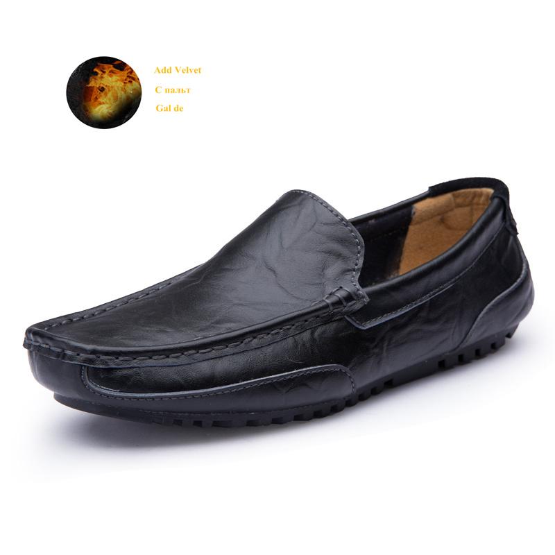 Autumn Winter Hotest Salest Calssic Brown Men'S Casual Shoes Loafers Comfortable Leather Driving Shoes For Men Soft Flats Shoes Male