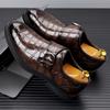 Fashion Hot Sale Formal Men's Loafers Handmade Leather Casual Footwear New Leisure Walk Male Driving Shoes Metal Buckle Monk Strap Shoes
