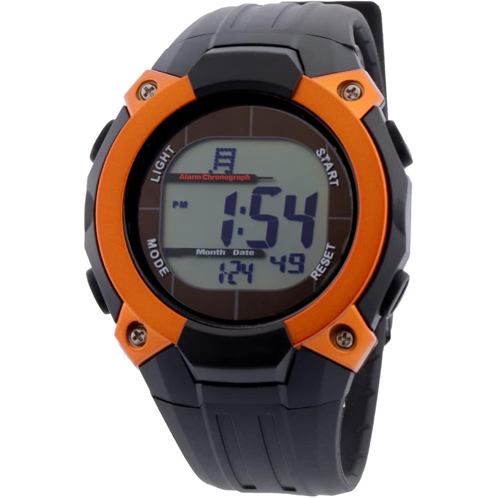 Radio Solar Kids Watch Waterproof Digital Orange for Boys and Girls