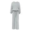 European and American fashion design sense gray knitted sports suit 1116 spring and summer new casual sweater trousers women
