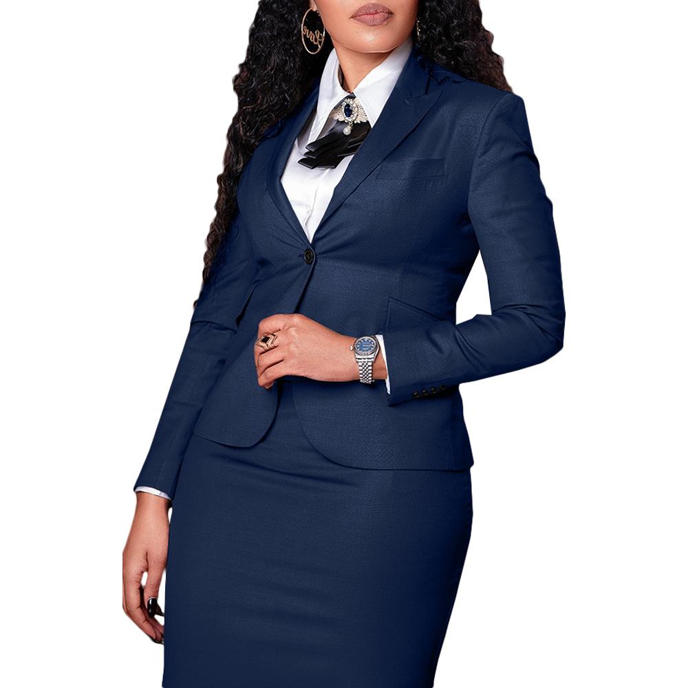 Women's Professional Two-Piece Suit Set, Long Sleeve Blazer with High-Slit Pencil Skirt, Office Wear for Work,Women's Suit for Business