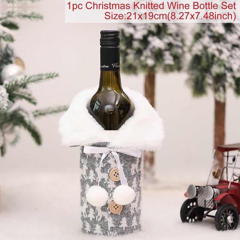 Christmas Wine Bottle Cover Merry Christmas Decorations For Home Christmas Ornament Xmas Table Decor New Year 2026 Navidad Gift