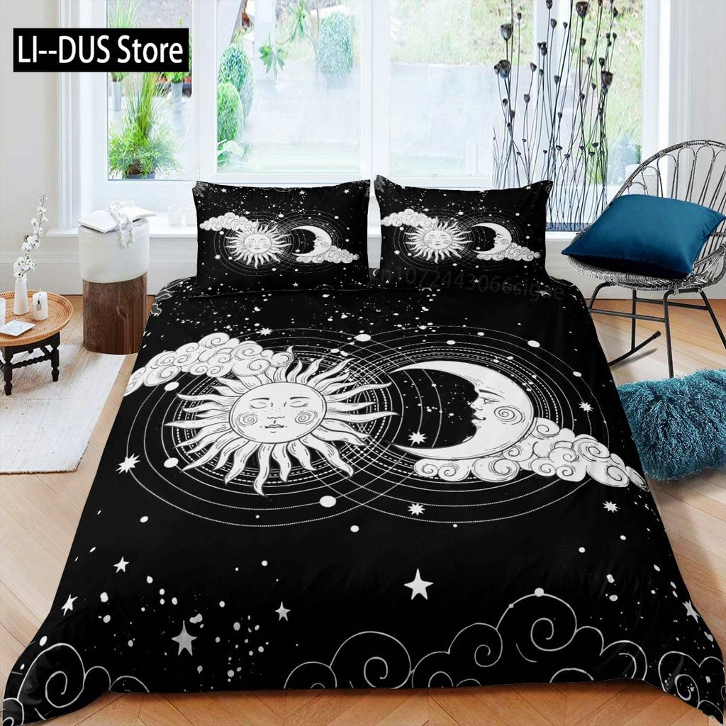 Mandala povlak na peřinu Žluté Slunce Měsíc Bohemský Exotický Dvoulůžkový povlečení Sada Povlečení Pro Teenagery Polyester Dvojité Královna Král Povlak na přikrývku
