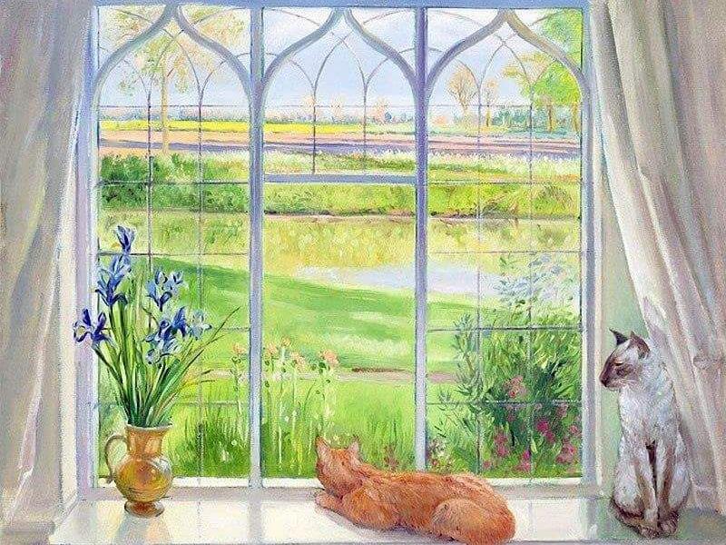 Diamond Mosaic Cat Full Drill Square Diamond Painting Animal Cross Stitch Embroidery Window Picture Rhinestones Wall Art