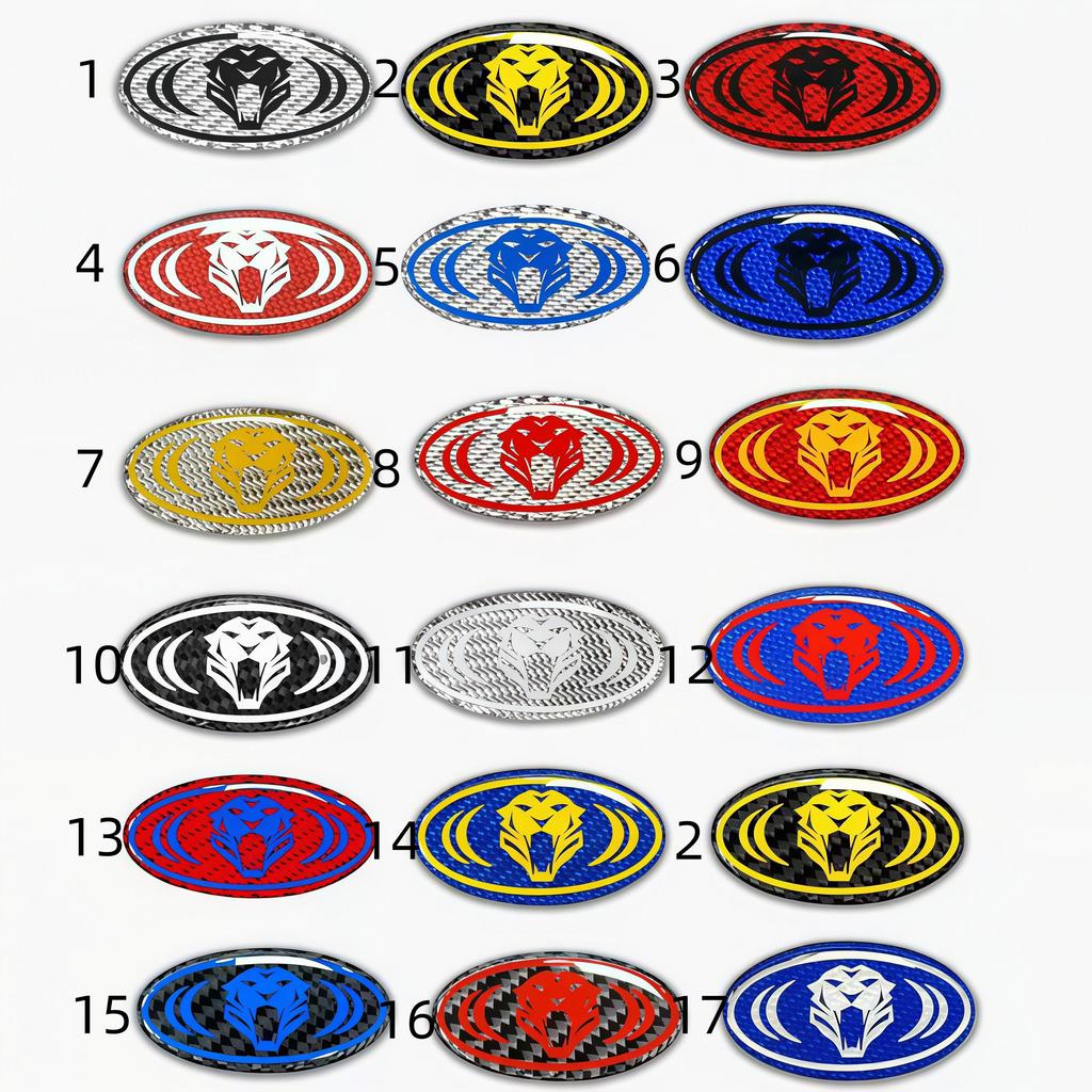 1pc 3D Lion Carbon Fibre 6x33mm Steer Wheel Emblem Sticker Car Steering Wheel Car Interior Emblem Car styling Accessories A Range
