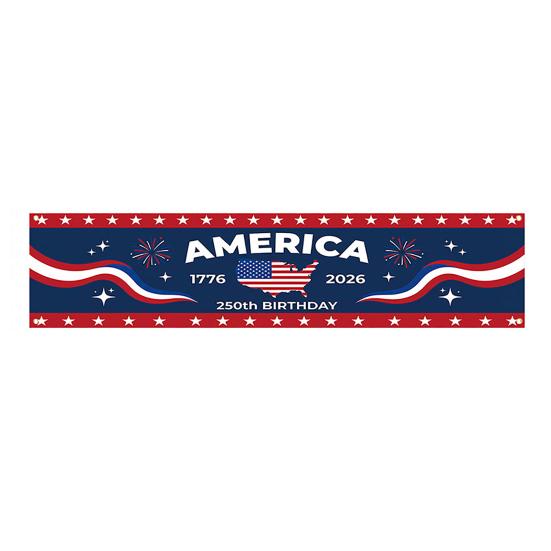 250th Anniversary Banner 6.5x1.5ft 250 Years of Freedom American Patriotic Decoration