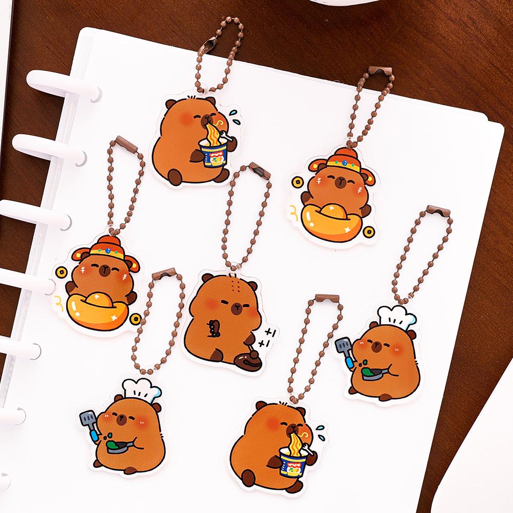 Capybara Acrylic Keychain Pendant - Cute Girly Bag Charm