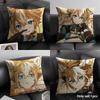 Gorou Genshin Impact Cute Cushion Cover Natural Linen Organic Fabric Double-Sided Printing Sofa Home Decor Gift Pillow Case