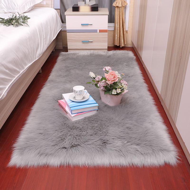 European Style Faux Wool Long Pile Carpet - Full Coverage for Living Room or Bay Window